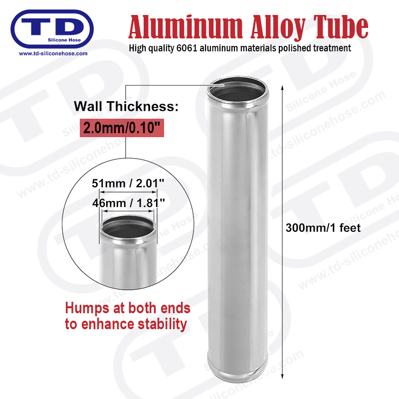 Pipe din aluminiu OD: 51mm L: 300mm