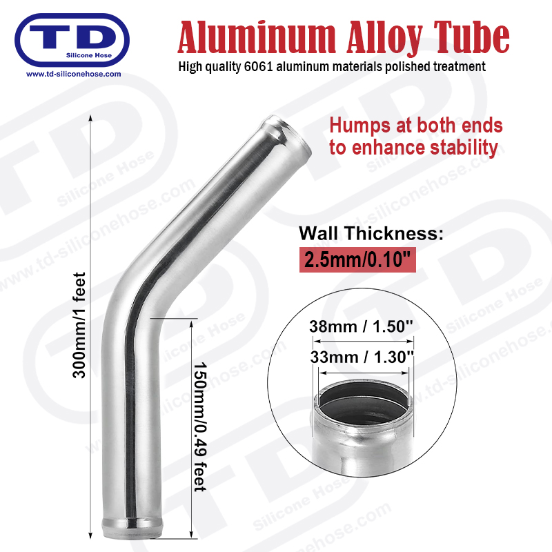 Conductă de aluminiu 45 ° cot OD: 1,5 