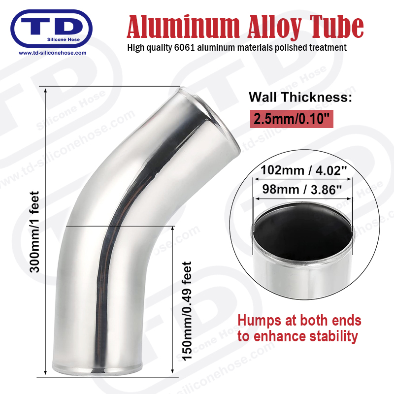 Conductă de aluminiu 45 ° cot OD: 4,0 